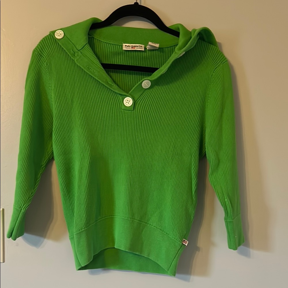 Green V-Neck Sweater